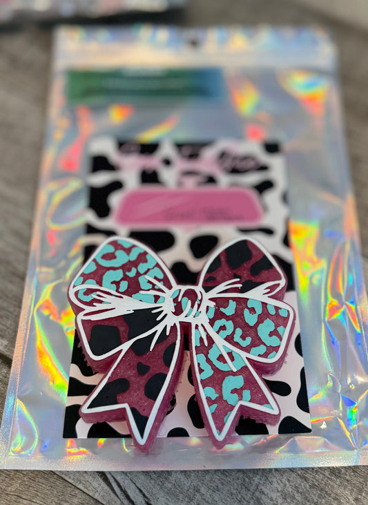 Cow print/cheetah bow car Freshie