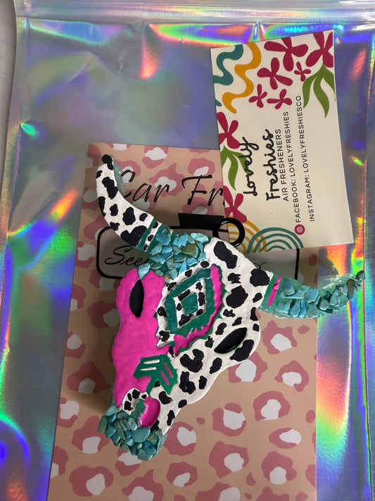 Bull Skull Car Freshie